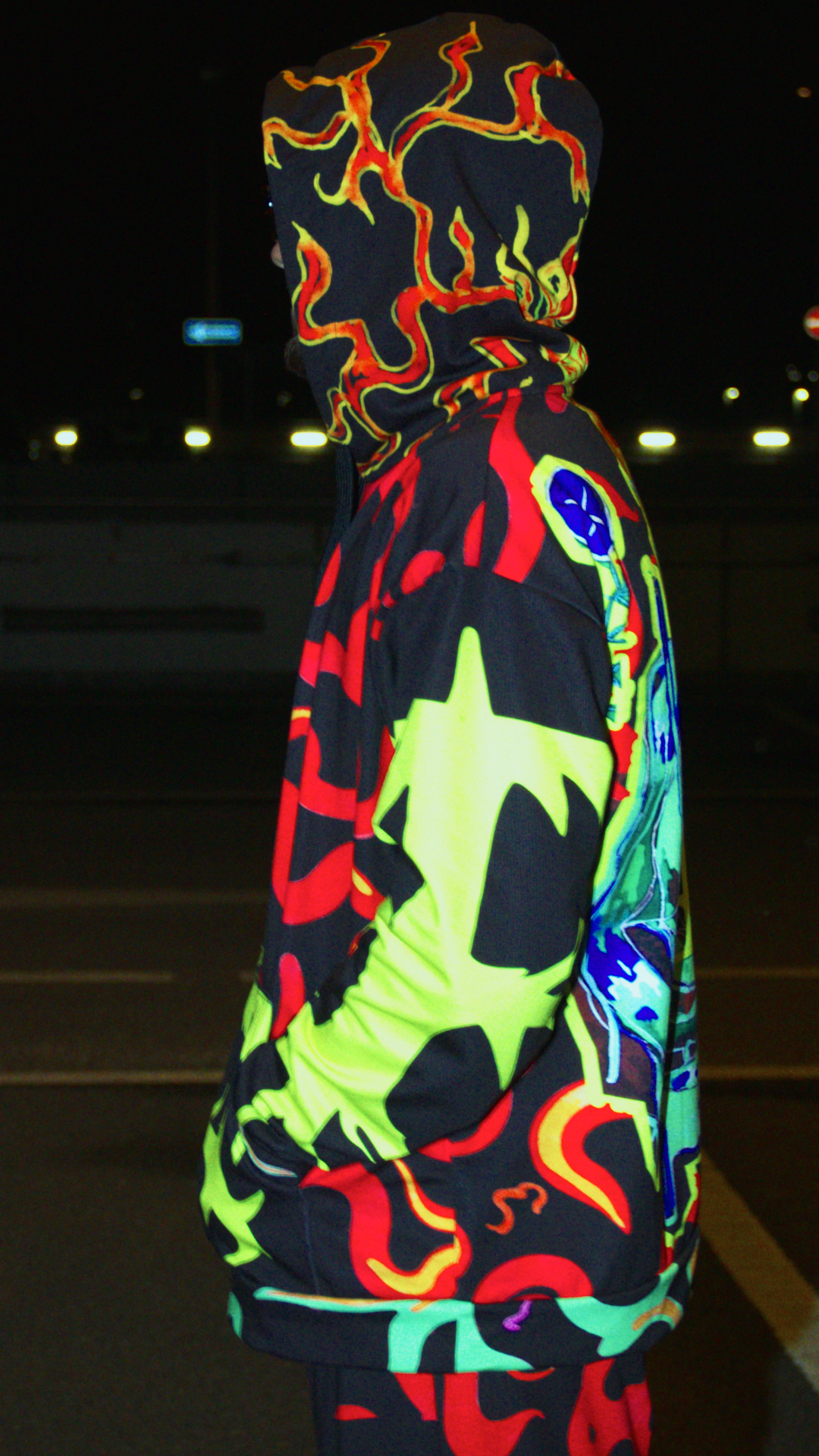 All-over print unisex hoodie with double-lined hood and fleece lining – Tamaro Tigro TurboFyre Hoodie

